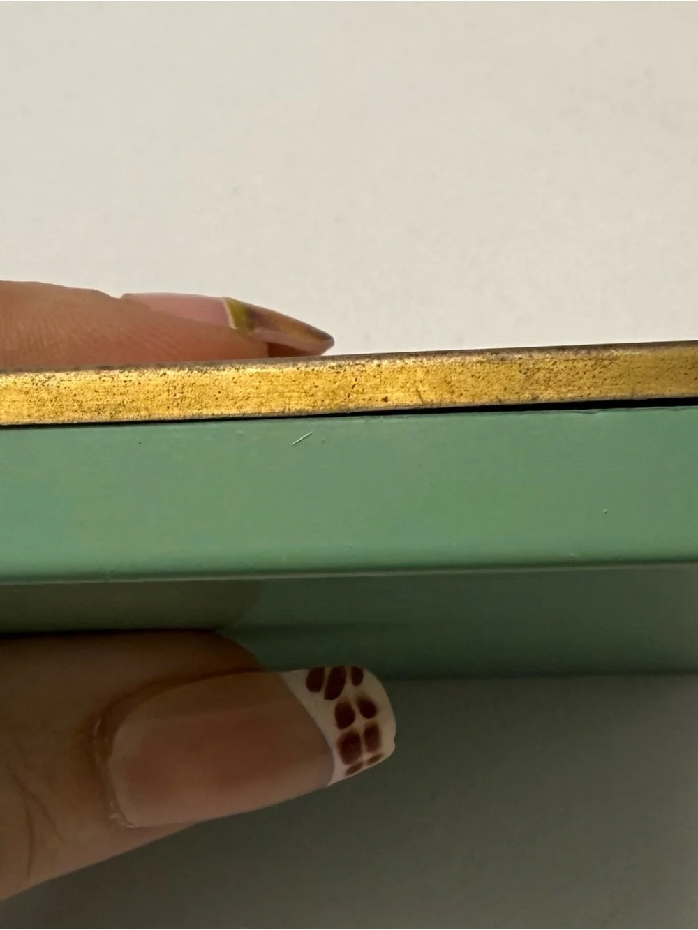RARE 1940 Vintage Mint Green Enamel WWII Patriotic Makeup Compact Rhinestone